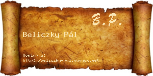 Beliczky Pál névjegykártya