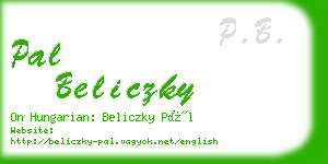 pal beliczky business card